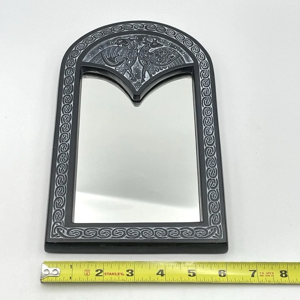 Vintage 1983 Facsimiles Ltd Celtic Mirror D14 Book of Kells Lion Ox Wall Decor